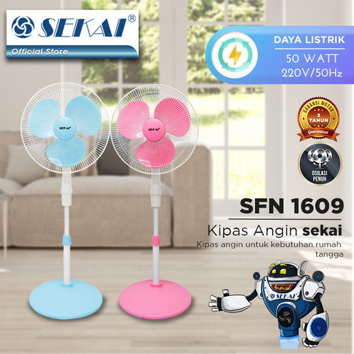 Sekai Kipas Angin Tumpu Stand Fan Biru 16 Inch - SFN 1609